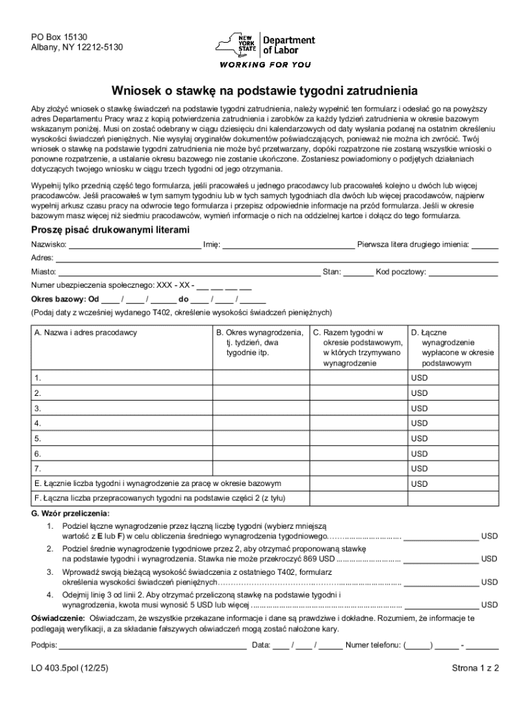 New York Unemployment Benefit Claim Form - Blank Fillable Template ...