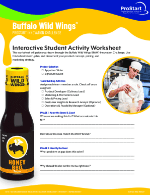 Buffalo Wild Wings Innovation Challenge Worksheet