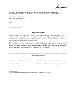 Parent Consent Form for Student Competition