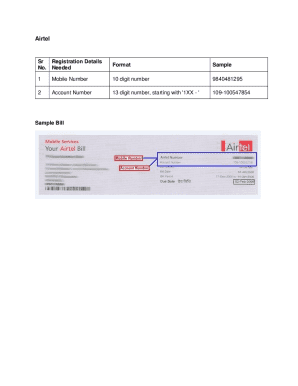 Airtel Registration Details Form