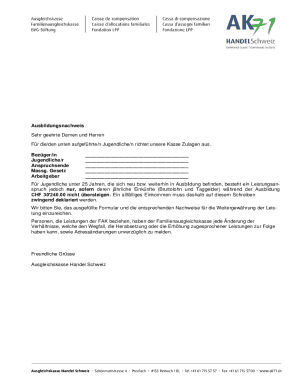 Ausbildungsnachweis Form