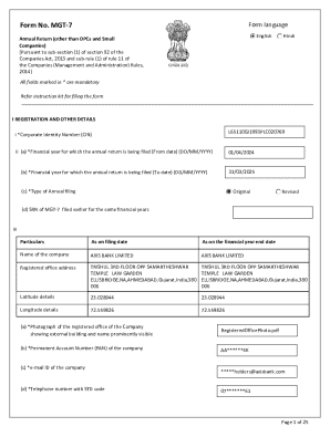 MGT-7 Annual Return Form