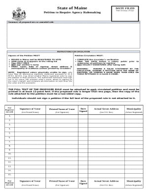 Maine Petition for Agency Rulemaking
