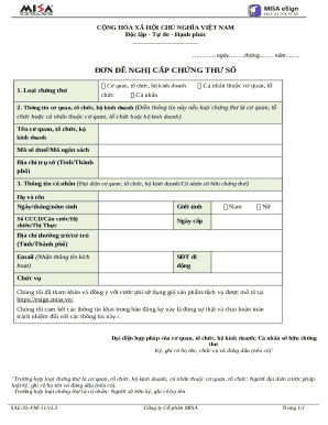 Vietnamese Digital Signature Request Form