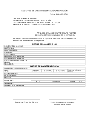 University Presentation Letter Request