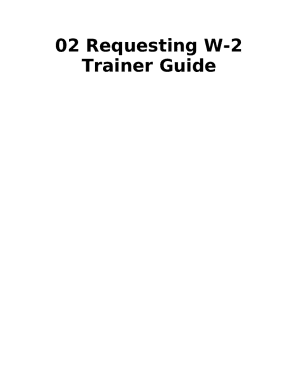 W-2 Request Trainer Guide