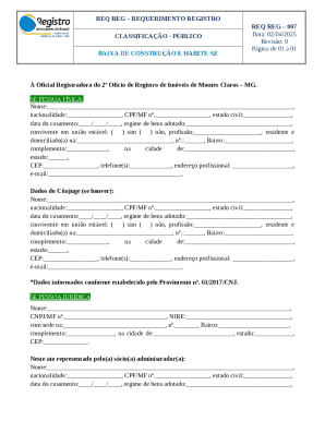 REQ REG – 007 Construction Completion and Habite-se Request