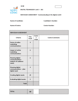 GCSE Digital Technology Non-Exam Assessment