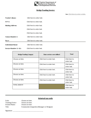 Bridge Funding Invoice