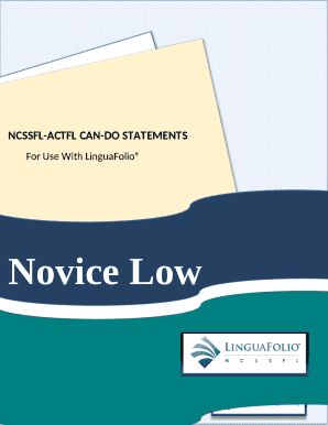 Novice Low Can-Do Statements