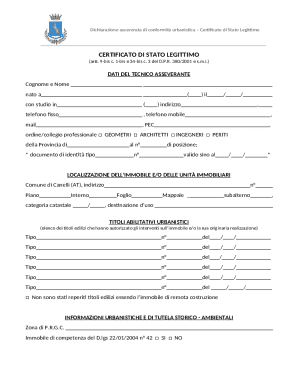 Certificato di Stato Legittimo