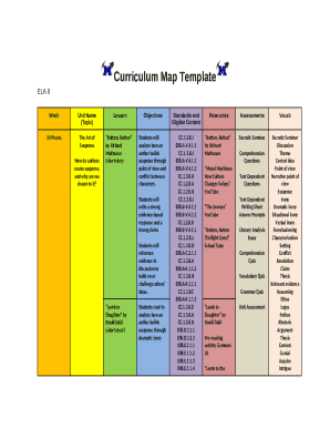 ELA 8 Curriculum Map Template