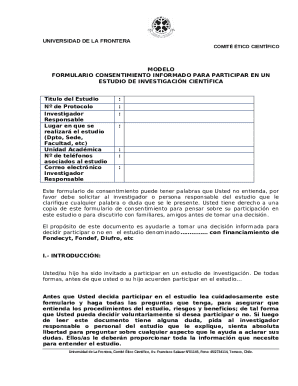 Informed Consent Form for Research Study