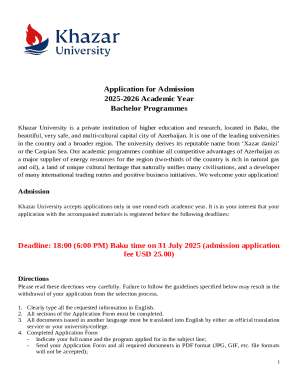 Khazar University Admission Application