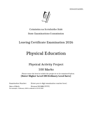 Leaving Certificate Physical Education Project 2026