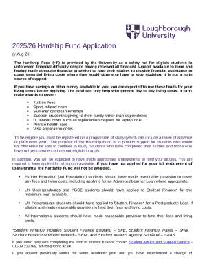 2025/26 Hardship Fund Application