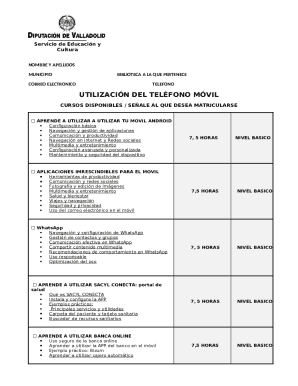 Valladolid Mobile Skills Course Registration Form