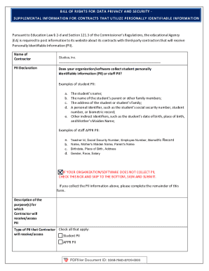 Bill of Rights for Data Privacy and Security