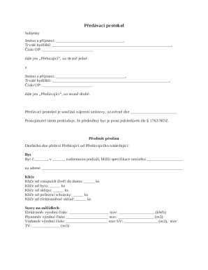 Czech Rental Handover Protocol