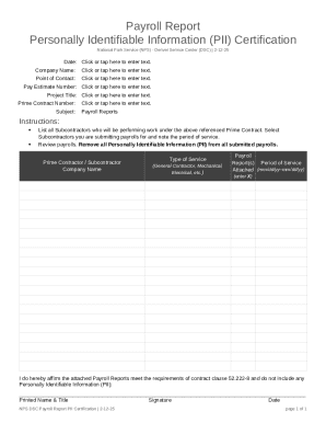 Payroll Report PII Certification