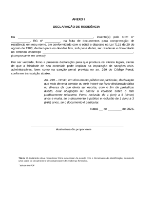 Residence Declaration Form