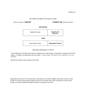 Circuit Court Replying Statement of Truth