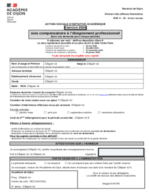 Demande d'aide compensatoire à l’éloignement professionnel
