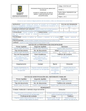 Colombia Child Disability Referral Form