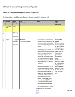 OECD Toxicity to Soil Microorganisms Form