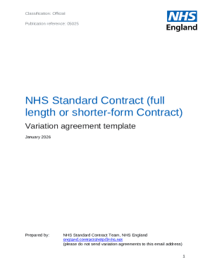 NHS Standard Contract Variation Agreement