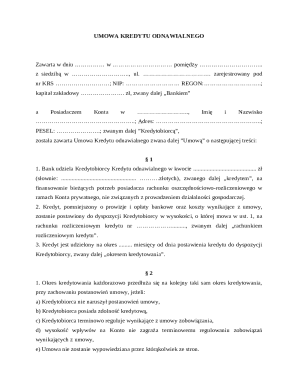 Polish Revolving Credit Agreement
