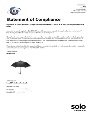 EU Product Safety Compliance Statement