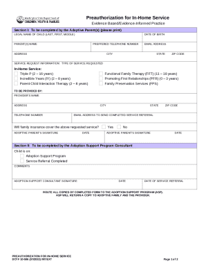 Preauthorization for In-Home Service
