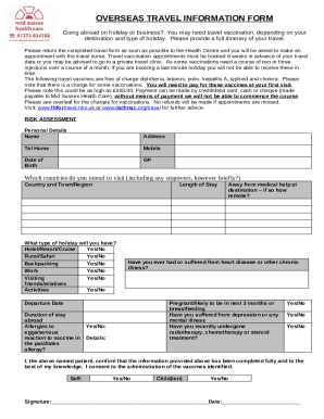 Overseas Travel Information Form