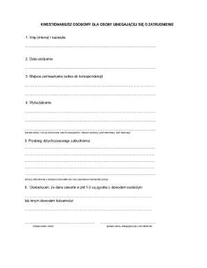 Employment Application Form