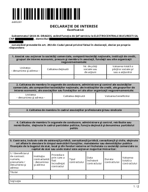 Romanian Interest Declaration Form