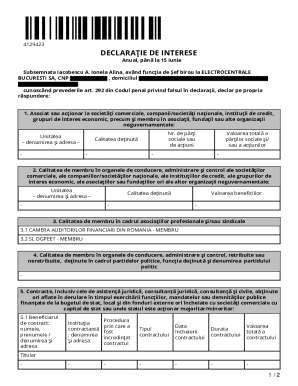 Romania Interest Declaration Form