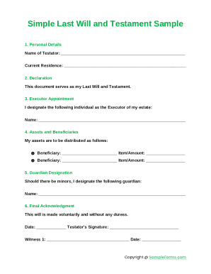 Last Will and Testament Template