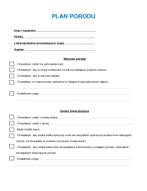 Birth Plan Form