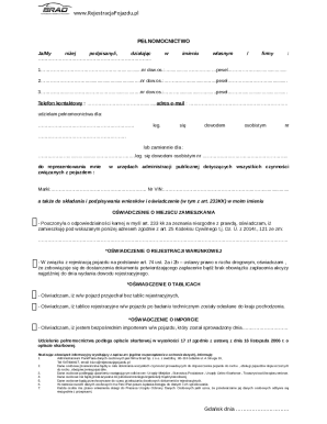 Poland Vehicle Registration Power of Attorney