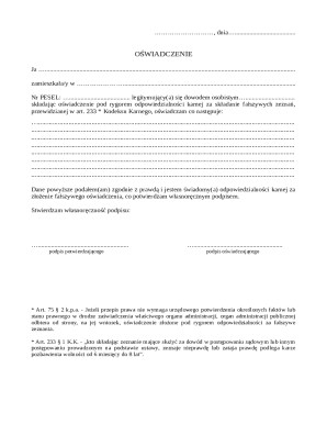 Affidavit Form