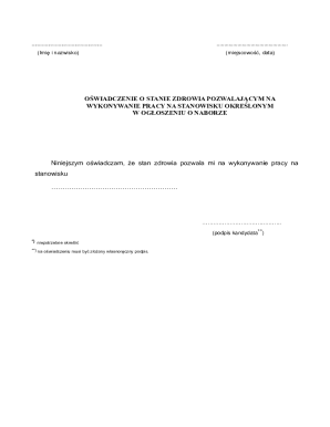 Health Declaration Form