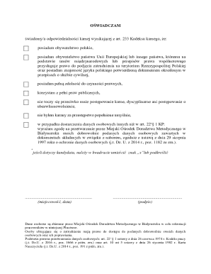Polish Employment Application Form