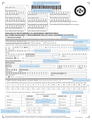 Polish Police Family Insurance Declaration Form