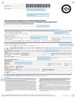 Polish Group Health Insurance Declaration