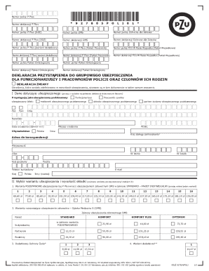 PZU Group Insurance Declaration Form
