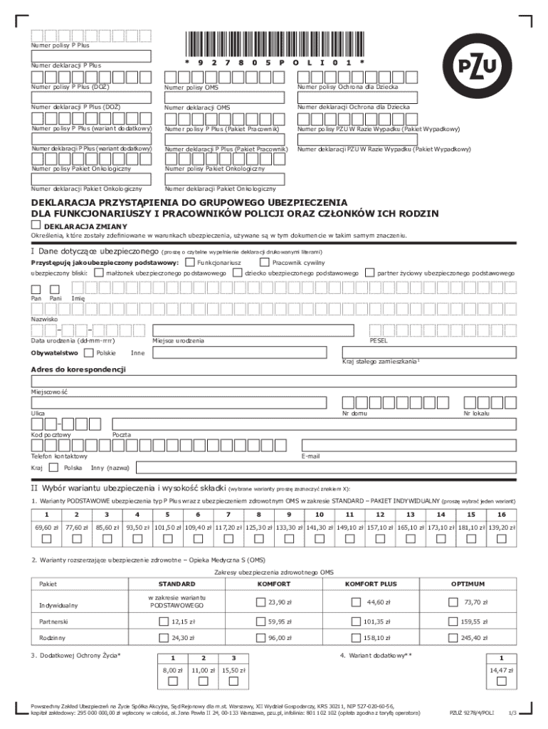 Group Insurance Enrollment Form - Blank Fillable Template | Fill Out ...