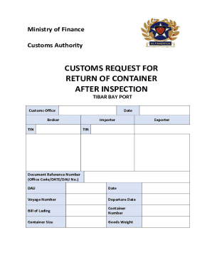 Customs Request for Container Return
