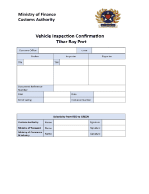 Vehicle Inspection Confirmation