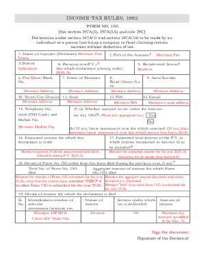 Form 15G Declaration